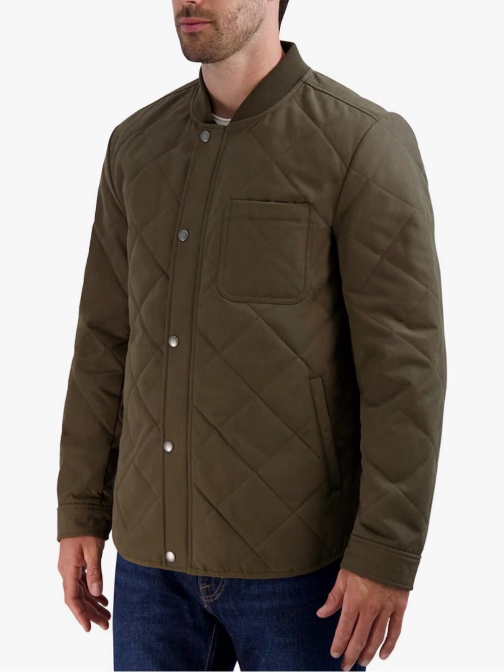 Cole Haan Signature Diamond Quilted Rain Jacket Tan XXL